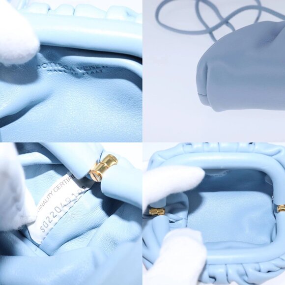 BOTTEGA VENETA The Pouch Leather Light Blue Auth 106740V - Picture 16 of 16